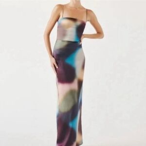 NWT REFORMATION Frankie Silk Dress Blur Size 6